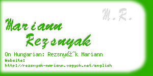 mariann rezsnyak business card